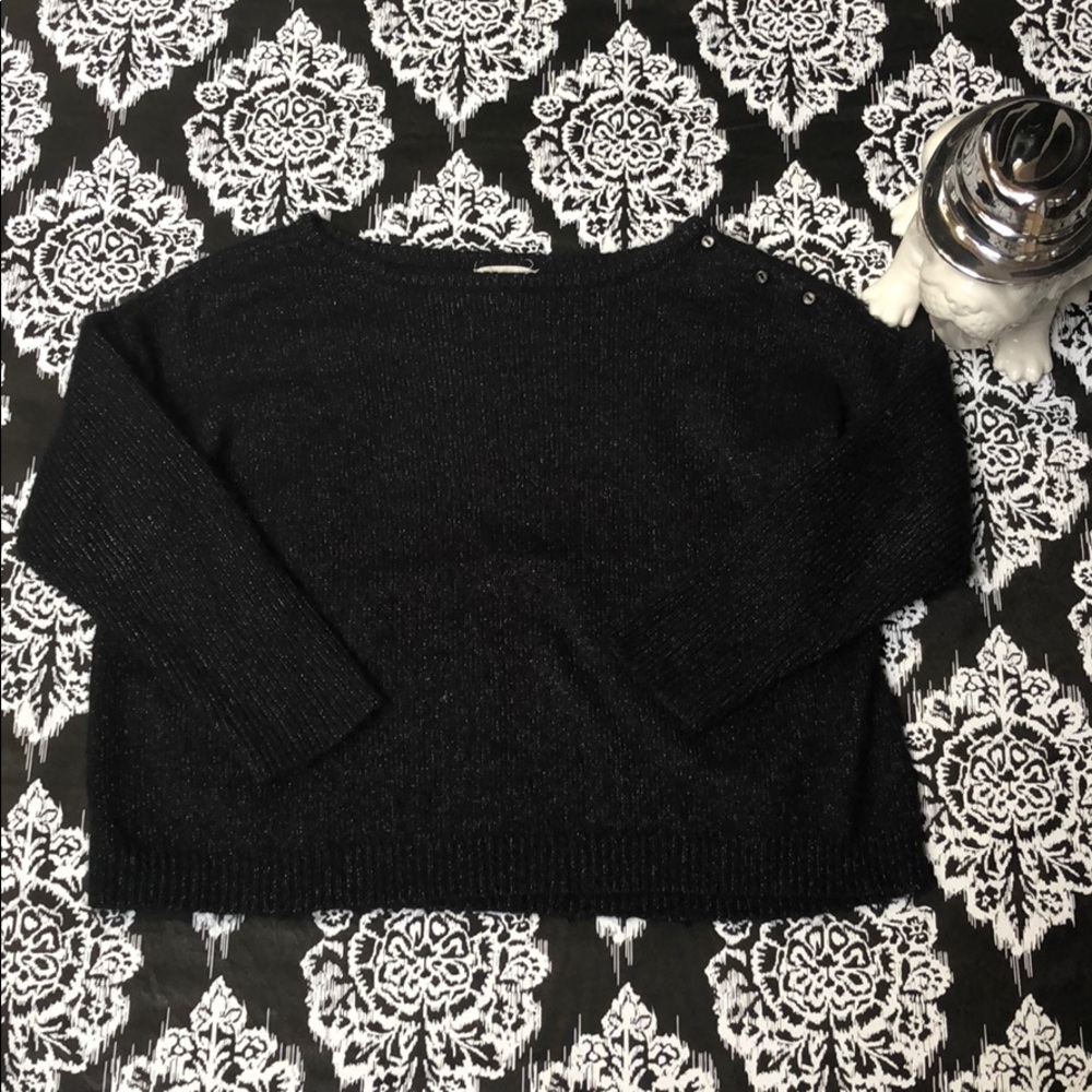 Zara Girls 7-8y black sparkly speck sweater